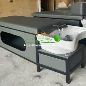 Giường gội đầu bồn sứ chân sắt giá rẻ