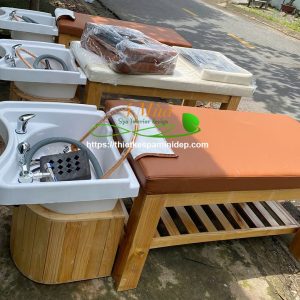Giường gội đầu dưỡng sinh bồn sứ tai thỏ