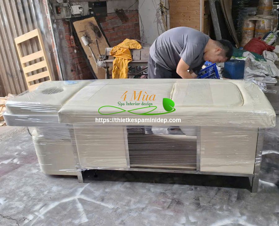 Giường gội đầu 3in1 có bồn ngâm chân khung inox