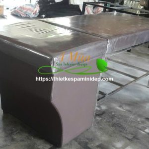 Giường gội đầu vuông chân inox