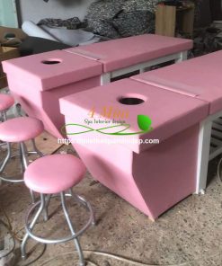 Combo Giường gội đầu bồn sứ vuông + ghế ngồi