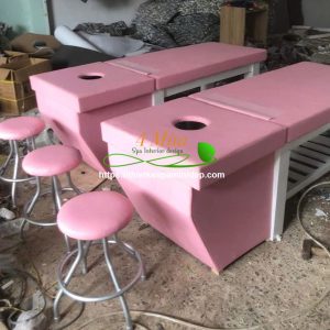 Combo Giường gội đầu bồn sứ vuông + ghế ngồi