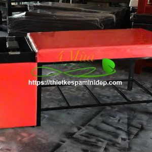 Giường gội bồn nhựa vuông chân sắt