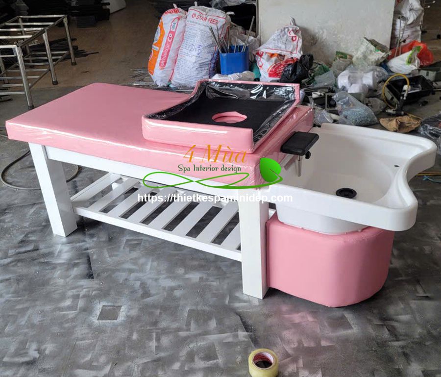 Giường gội massage 2in1 bồn nhựa tai thỏ