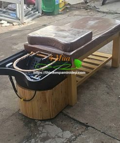 Giường gội đầu 2in1 bồn nhựa đen giá rẻ