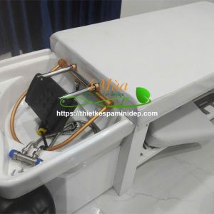 Giường gội đầu sứ tai thỏ màu trắng