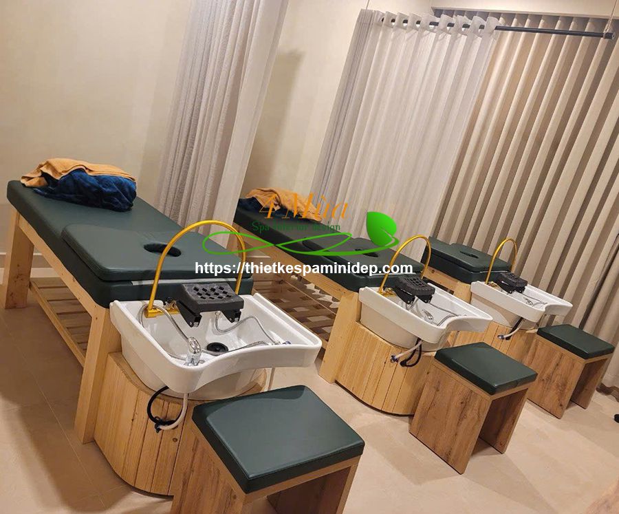 Giường gội dưỡng sinh gỗ cao cấp