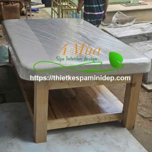 Giường spa gỗ thông cao cấp đặt theo yêu cầu