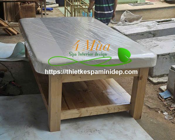 Giường spa gỗ thông cao cấp đặt theo yêu cầu