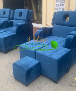 Ghế foot chỉnh cơ màu xanh