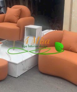 Combo bộ nail đơn bọc simili màu cam hiện đại