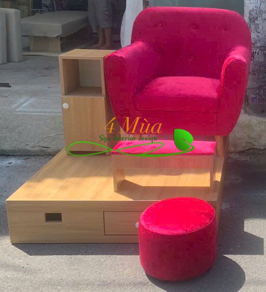 Ghế nail màu hồng giá rẻ
