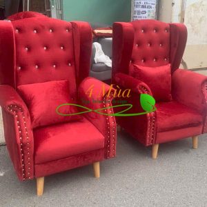 Ghế nail nữ hoàng màu đỏ sang trọng