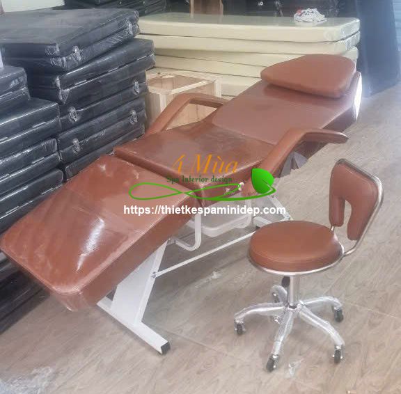 Combo giường tiêm phun xăm thẩm mỹ + ghế xoay