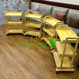 Kệ spa 3 tầng bằng gỗ tự nhiên