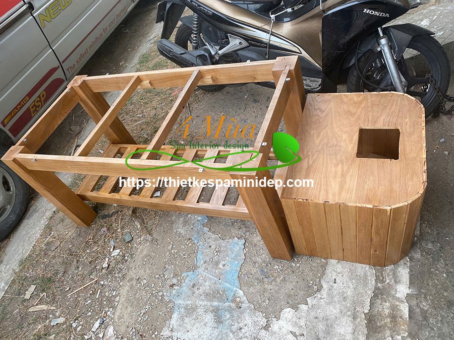 Khung giường gội đầu dưỡng sinh bằng gỗ 8 Khung giường gội gỗ sồi