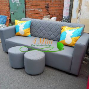 Ghế Sofa băng kết hợp 2 đôn cho spa hiện đại - GSS02
